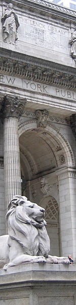 An exterior view of New York Public Library.